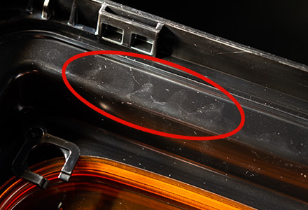 Water stain on the container